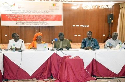 l'atelier de validation du plan cadre national de prévention et d'élimination du travail des enfants