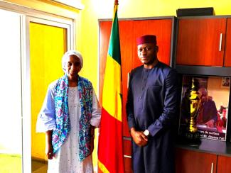 Le MTERI, Abass FALL et la Cheffe de mission de l'OIM